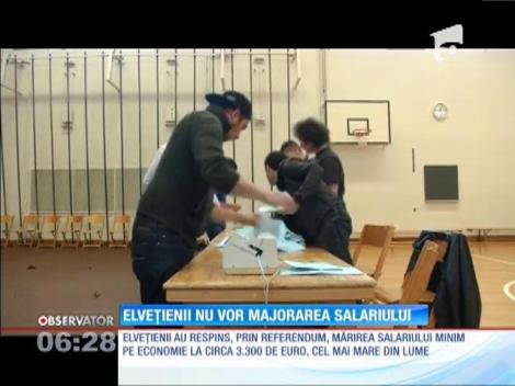 Elveţienii nu vor majorarea salariului
