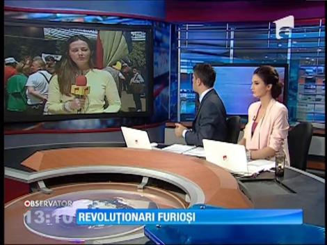 Protest la doi paşi de sediul guvernului