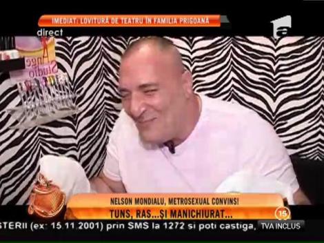 Nelson Mondialu, într-un salon de cosmetică şi frizerie!