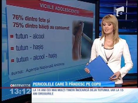 Tot mai mulţi copii încep să fumeze, să bea alcool sau să se drogheze de la  vârste fragede