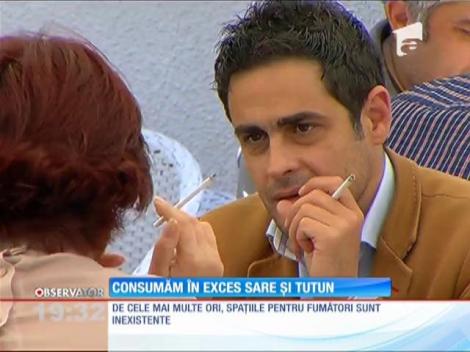 Românii ,campioni la consumat sare şi ţigări