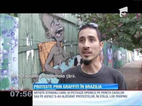 Proteste prin graffiti în Brazilia