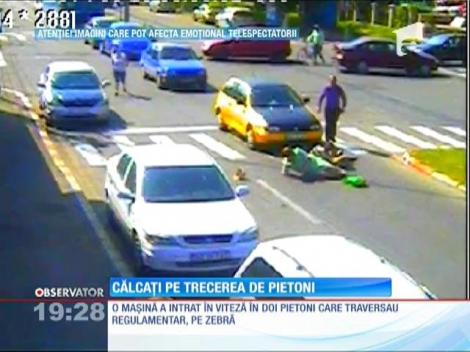Doi oameni au fost loviţi în plin pe o trecere de pietoni din Buzău