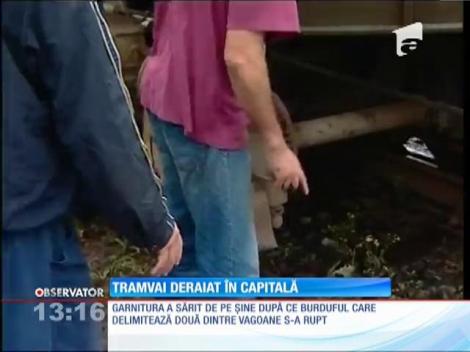 Tramvai deraiat, în Capitală