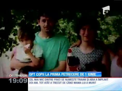 8 fraţi orfani din Gorj au sărbătorit pentru prima oară Ziua Copilului