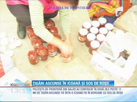 Ţigări de contrabandă, ascunse în icoană