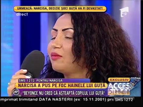 Narcisa: "Beyonce nu cred că aşteaptă copilul lui Guţă"