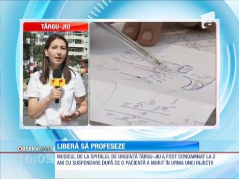 Medicul din Târgu Jiu care acum şase ani i-a făcut o injecţie unei tinere în urma căreia aceasta a murit a fost condamnat, continuă să profeseze