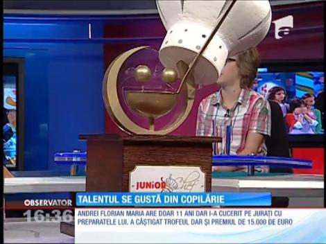 Florian Andrei Maria, despre câştigarea concursului Junior Chef