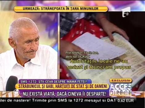 Gabriela, fetiţa părăsită de părinţi, rămâne în continuare în grija străbunicului