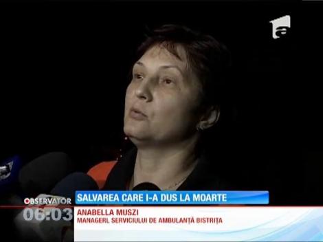 Ambulanţă spulberată de un TIR, în Bistriţa