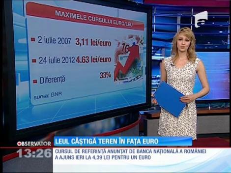 Leul câştigă teren în faţa euro