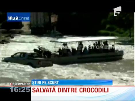 Salvată dintre crocodili