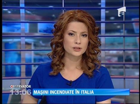 Maşini incendiate în Italia