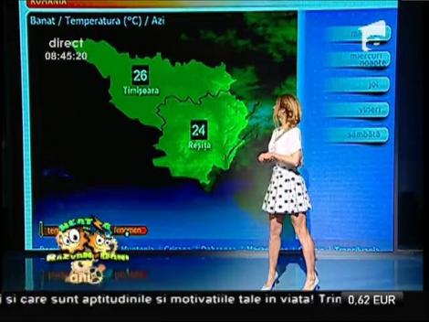 Vremea cu Flavia Mihăşan: "Soarele şi-a luat o vacanţă nemeritată. Sunt anunţate precipitaţii!"