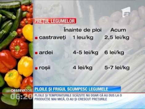 Ploile și frigul scumpesc legumele