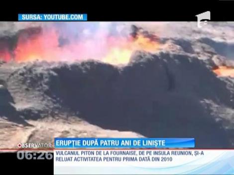 Vulcanul Piton, erupție după patru ani de liniște