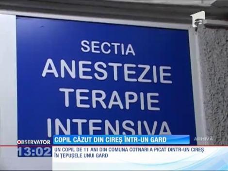 Copil căzut din cireş în ţepuşele unui gard