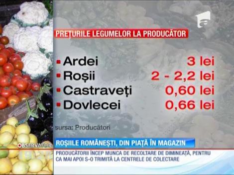 Roșiile românești, din piață în hipermarketuri