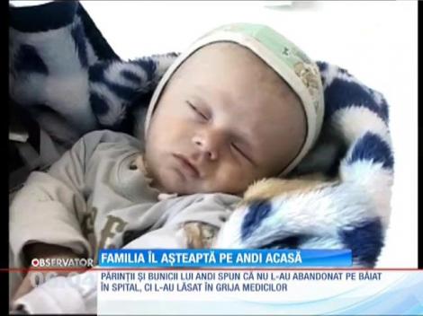 Bunicii şi părinţii neagă faptul că l-au abandonat în spital pe Andi, copilul născut fără o parte din creier