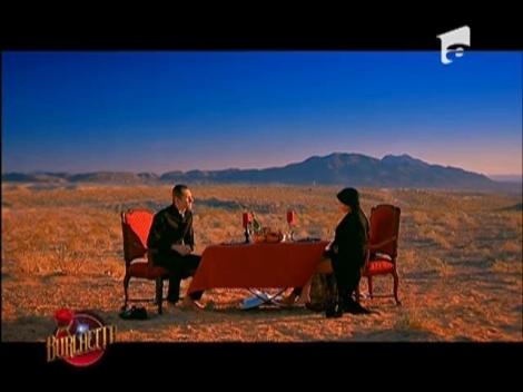 Cină romantică, la apus, în deşert! Este Silviu cavalerul Burlăciţei?