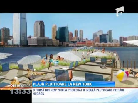 Plajă plutitoare la New York