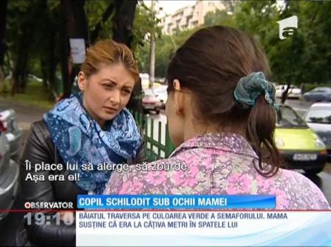 Copil schilodit sub ochii mamei, pe trecerea de pietoni