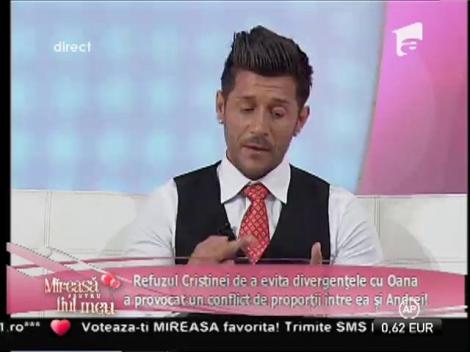 Cristina, supărată pentru că Andrei îi interzice să își exprime punctul de vedere