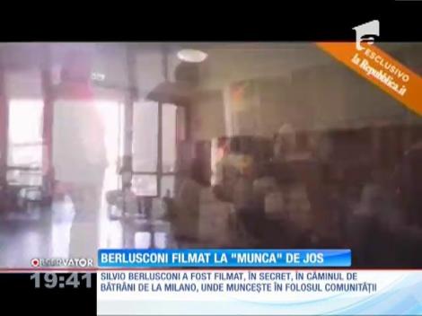 Silvio Berlusconi a fost filmat în timpul ”serviciului” la azilul de bătrâni