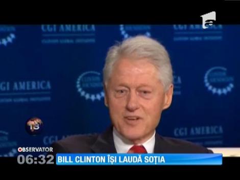 Bill Clinton îşi laudă soţia