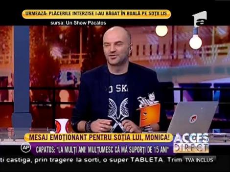 Nu îl vezi prea des aşa! Dan Capatos, mesaj emoţionant pentru soţia lui