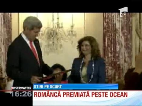 Româncă premiată de secretarul de stat al SUA, John Kerry
