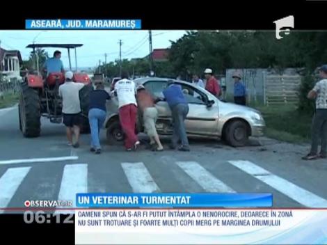 Un medic veterinar, beat crita,a făcut prăpăd pe o stradă în Maramureş