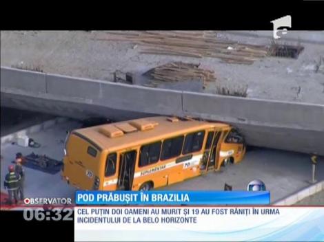Incident şocant în Brazilia! Un pod care traversa o autorstradă s-a prăbuşit
