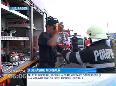 Trei oameni au murit după o depașire riscantă pe şoseaua care leagă Piteşti de Slatina