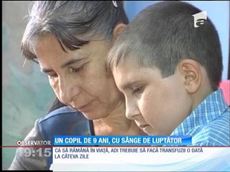 Un copil de 9 ani, cu sânge de luptător