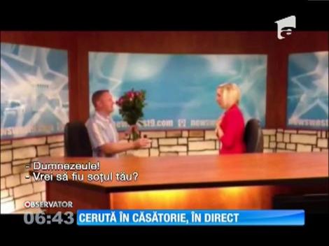 Prezentatoare TV cerută în căsătorie, în direct