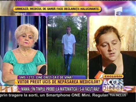 Mama tânărului care murit după o probă de la BAC: "După ce i-au făcut perfuzia îl durea spatele"