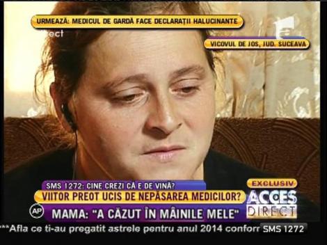 Mama tânărului care murit după o probă de la BAC: "Ilie a murit în braţele mele"