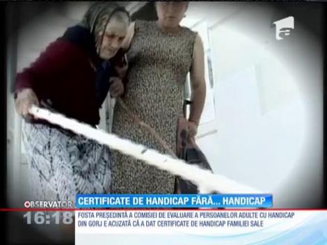 Fosta şefă a CEPAH din Gorj a dat certificate cu grade de handicap membrilor familiei sale