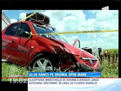 Un accident cumplit a avut loc pe Autostrada Soarelui: 33 de oameni au fost răniţi