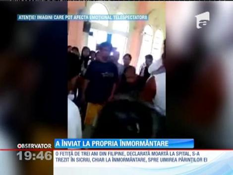 O fetiță de 3 ani a înviat la propria înmormântare!