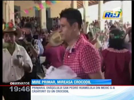 Un primar din Mexic s-a căsătorit cu un crocodil!