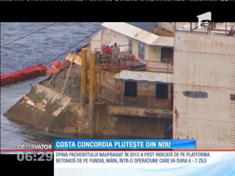 Vaporul de croazieră Costa Concordia pluteşte din nou!