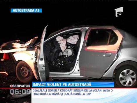 Accident rutier grav la intrarea pe Autostrada Bucureşti - Piteşti