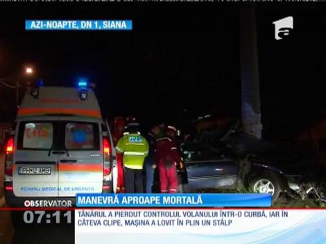 Accident rutier, în dreptul staţiunii Sinaia