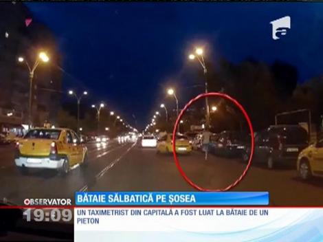 Un pieton și un taximetrist s-au luat la bătaie