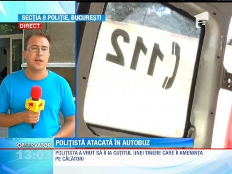 Poliţistă înjunghiată în autobuz