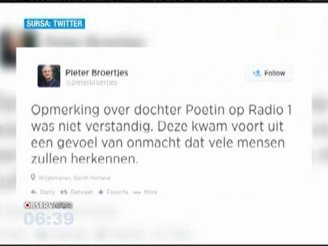 Olandezii n-o mai vor pe fiica cea mare a lui Vladimir Putin la ei în ţară