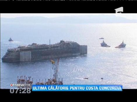 Epava vasului Costa Concordia a pornit pe drumul spre dezmembrare
